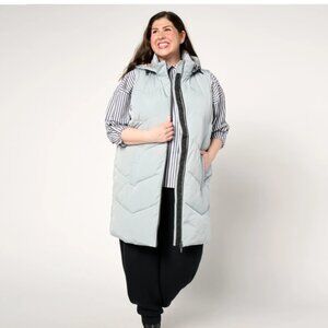 New With Tags Nuage Regular Chevron Quilted Puffer Vest w/ Removable Hood